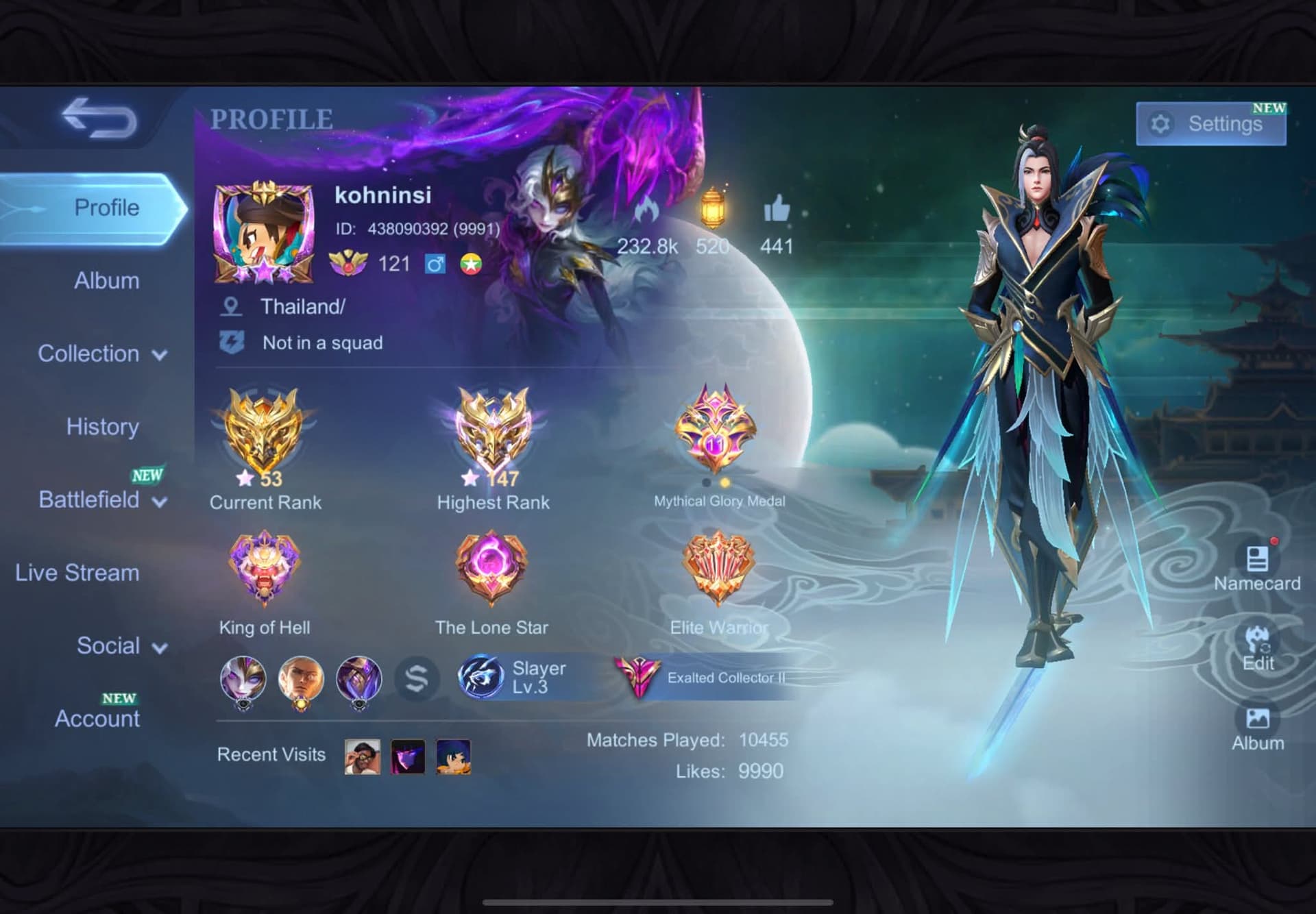 Mobile Legends account preview